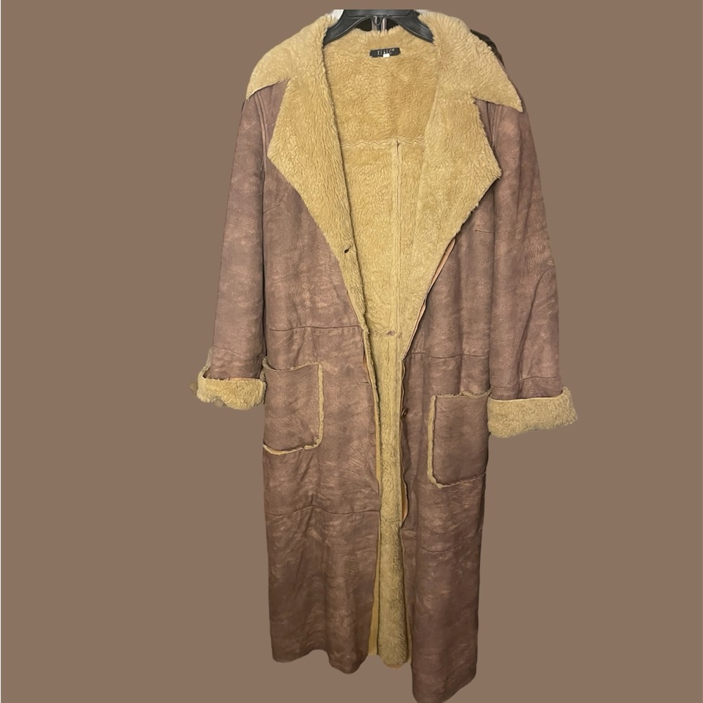 Longline sheepskin jacket